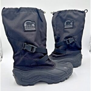 SOREL Blizzard Buckle Waterproof Insulated Black Snow Boots Men's Size 10